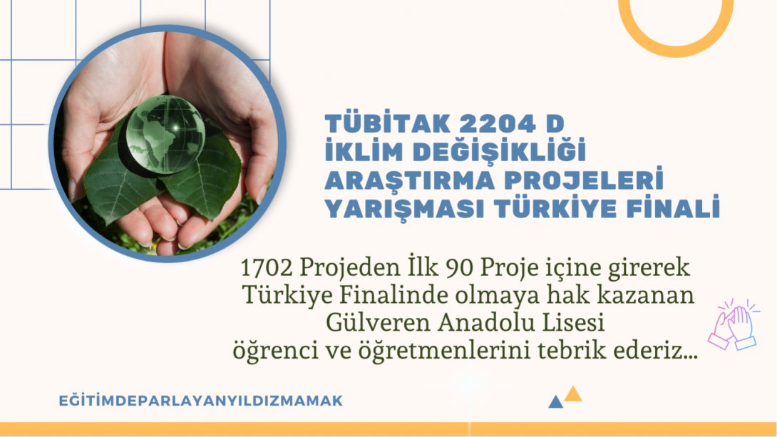 TÜBİTAK 2204 D İklim Değişikliği Araştırma Projeleri Yarışması Türkiye Finalindeyiz...