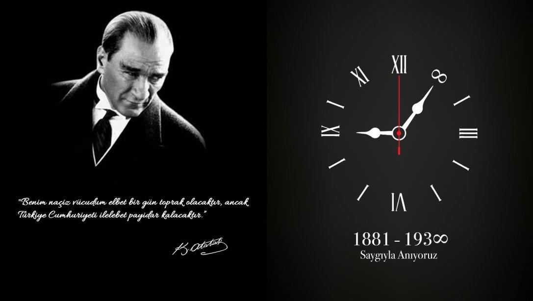 İlçe Millî Eğitim Müdürümüz Sayın Elif Özbek'in 10 Kasım Atatürk'ü Anma Günü Mesajı